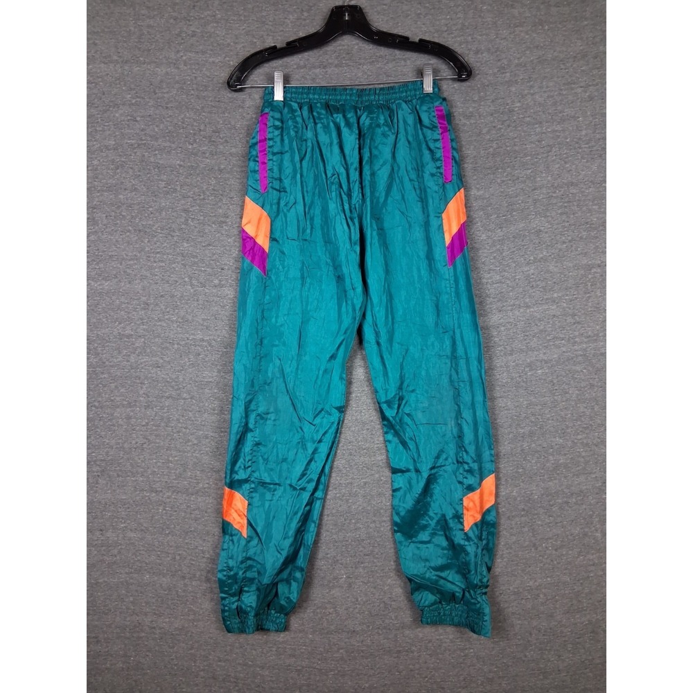 VTG Original Marines Small Green Retro Rave 80s Jogging Track Pants Streetwear